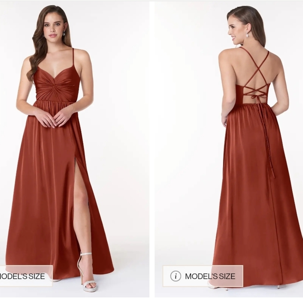 Azazie Raya Dress In Terracotta - Picture 5 of 11